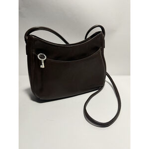 Fossil Vintage Brown Leather Hand Bag Crossbody Purse with Signature Key Charm